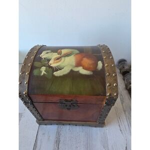 Kirkland rabbit chest trunk Box Bunny Easter large decor country folk unique